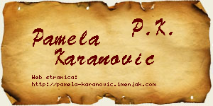 Pamela Karanović vizit kartica